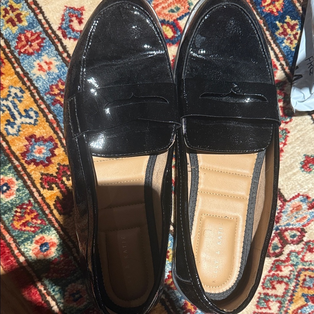 Black Patent Leather Loafers (Kelly and Katie)